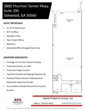3800 Thurmon Tanner Pkwy, Oakwood, GA à louer Plan d’étage- Image 2 de 2