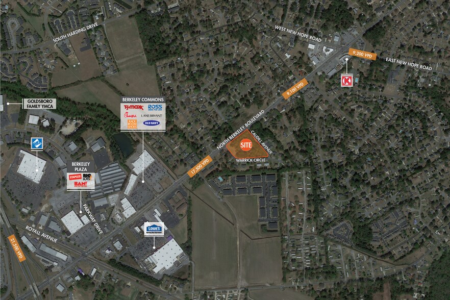 North Berkeley Blvd, Goldsboro, NC for sale - Aerial - Image 1 of 2