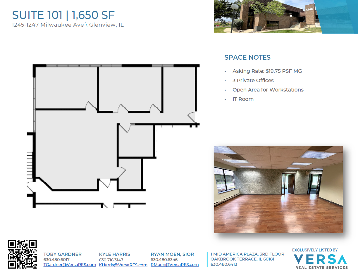 1245-1247 Milwaukee Ave, Glenview, IL for lease Floor Plan- Image 1 of 2