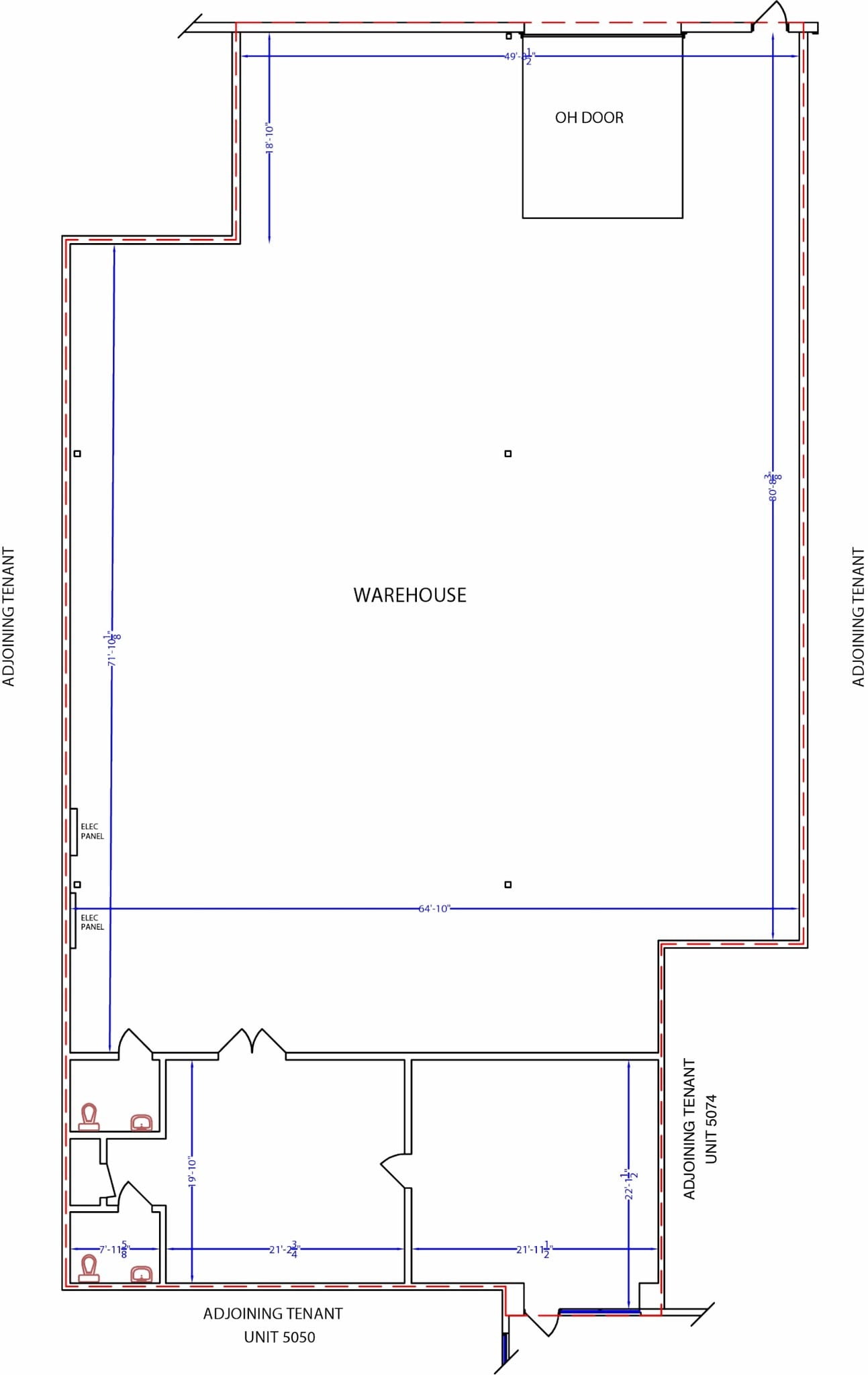 5018-5198 80 Av SE, Calgary, AB for lease Floor Plan- Image 1 of 4