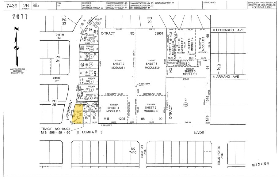 1539 Lomita Blvd, Harbor City, CA à vendre - Plan cadastral - Image 3 de 3