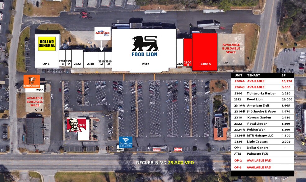 2300-2324 Decker Blvd, Columbia, SC à louer - Photo du bâtiment - Image 2 de 8