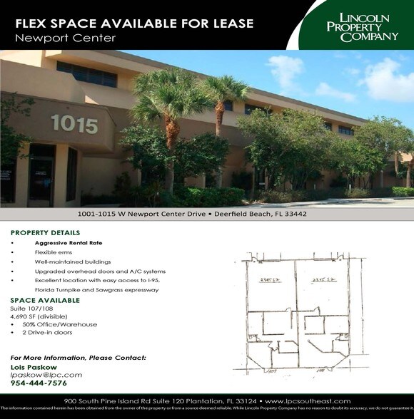 1001-1015 W Newport Center Dr, Deerfield Beach, FL à louer - Photo du bâtiment - Image 2 de 9