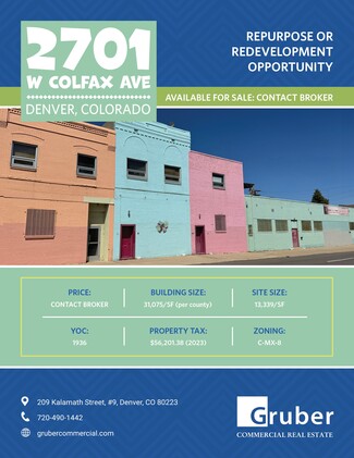 Plus de détails pour 2701 W Colfax Ave, Denver, CO - Industriel à vendre