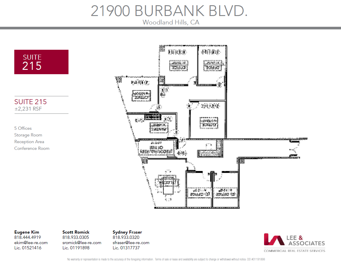 21900 Burbank, Woodland Hills, CA à louer Plan d’étage- Image 1 de 1