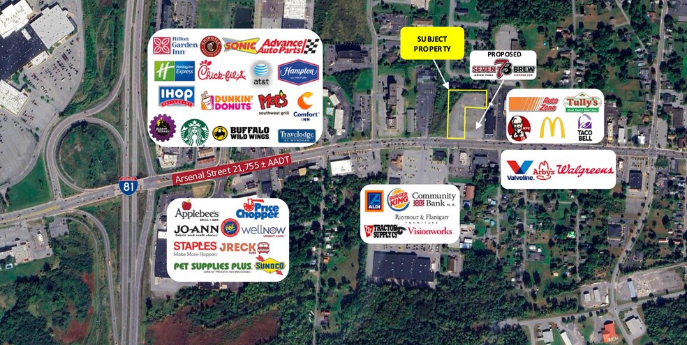 1068-1106 Arsenal St, Watertown, NY à vendre - Aérien - Image 1 de 2