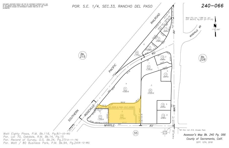 3355 Myrtle Ave, North Highlands, CA for lease - Plat Map - Image 3 of 3