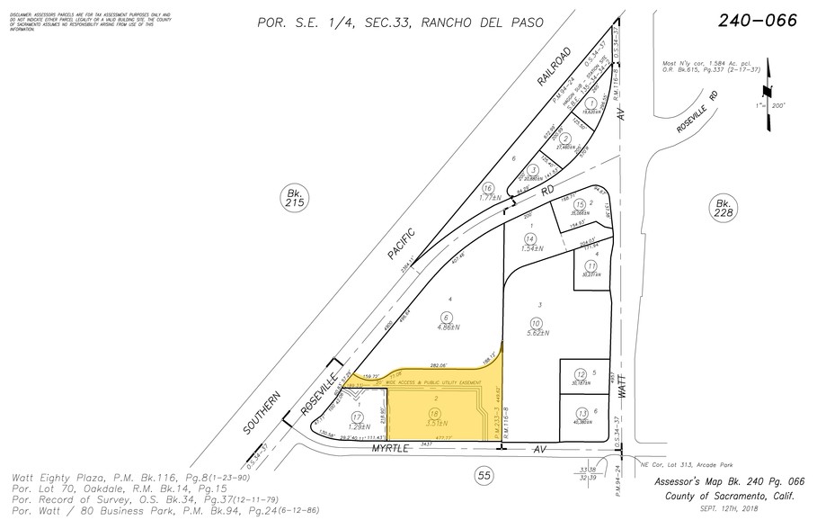 3437 Myrtle Ave, North Highlands, CA for lease - Plat Map - Image 3 of 3