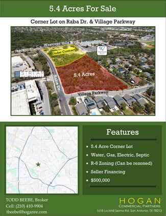 Plus de détails pour Raba & Village Parkway Dr, San Antonio, TX - Terrain à vendre