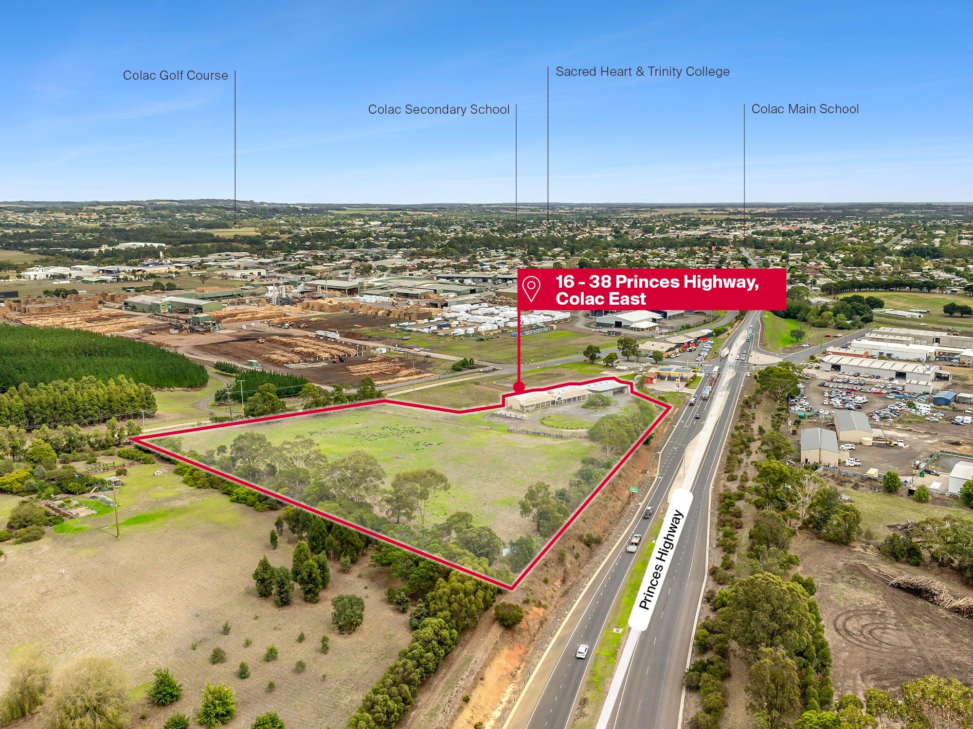 16-38 Princes Hwy, Colac East for sale Aerial- Image 1 of 5