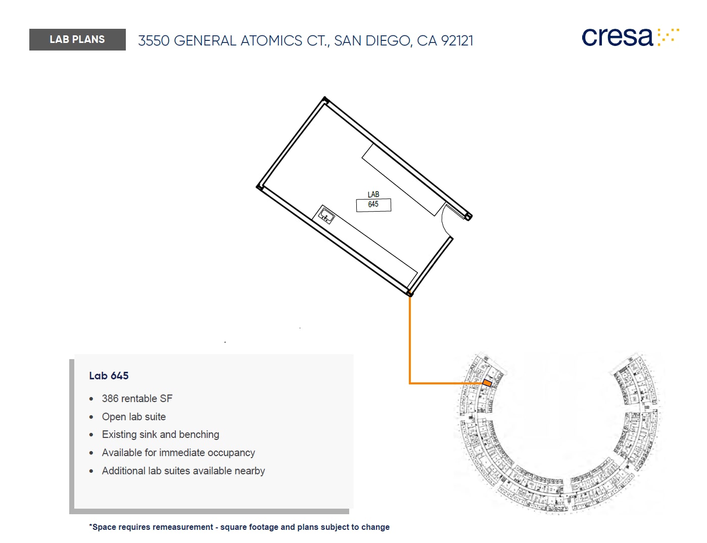 3550 General Atomics Ct, San Diego, CA à louer Plan d’étage- Image 1 de 1