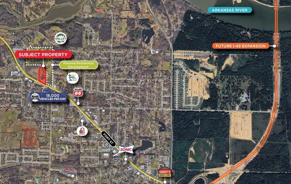 Fort St, Barling, AR for sale - Aerial - Image 2 of 2