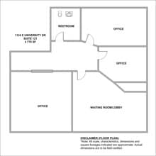 1134 E University Dr, Mesa, AZ for lease Floor Plan- Image 1 of 1