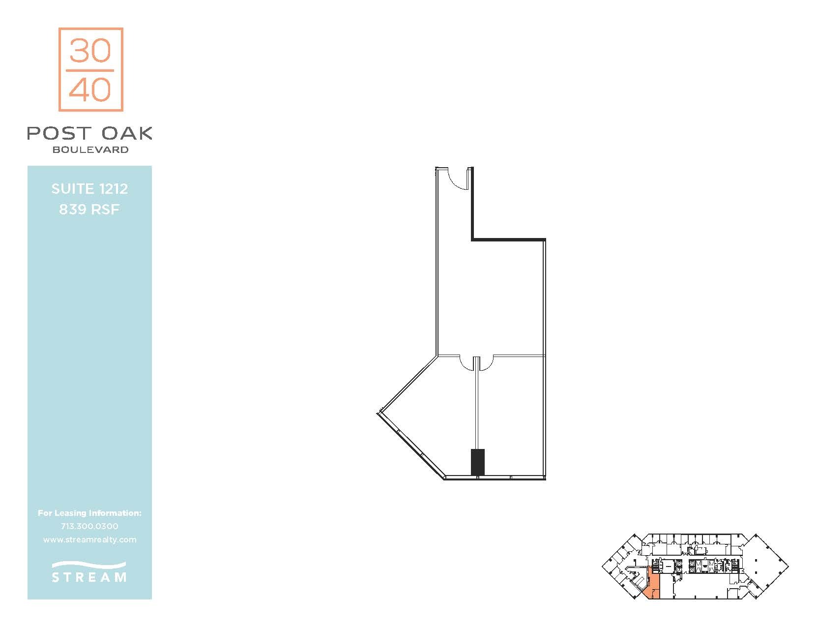 3040 Post Oak Blvd, Houston, TX à louer Plan d  tage- Image 1 de 2