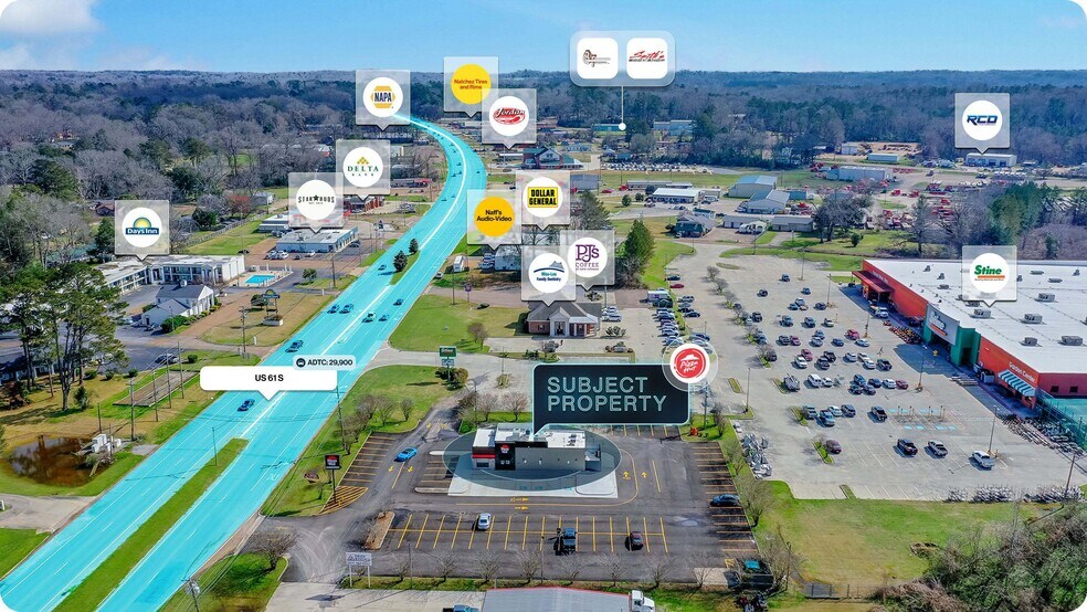 106 Highway 61 S, Natchez, MS à vendre - Aérien - Image 2 de 2