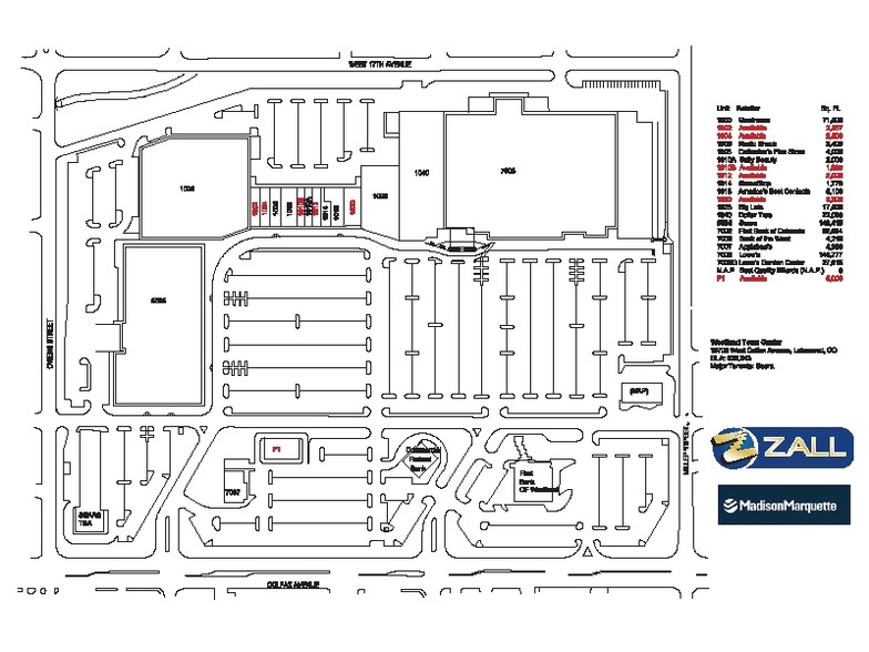 10555-10785 W Colfax Ave, Lakewood, CO à louer - Plan de site - Image 2 de 10