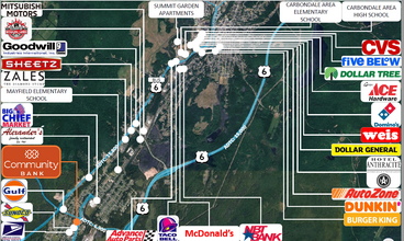 645 Washington Ave, Jermyn, PA - aerial  map view