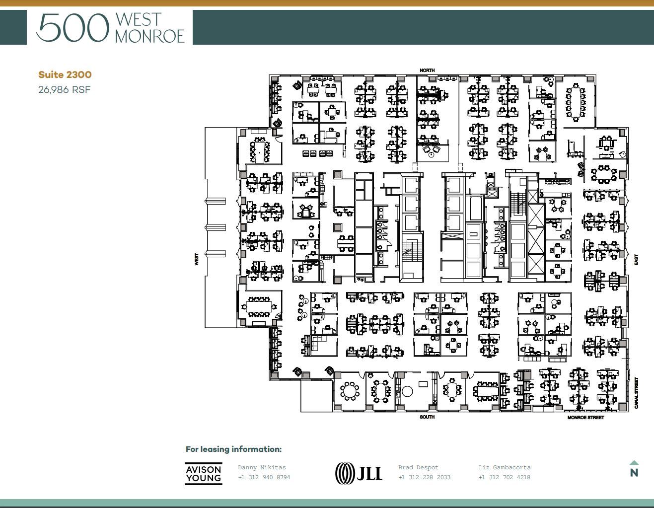 500 West Monroe St, Chicago, IL à louer Plan d  tage- Image 1 de 1