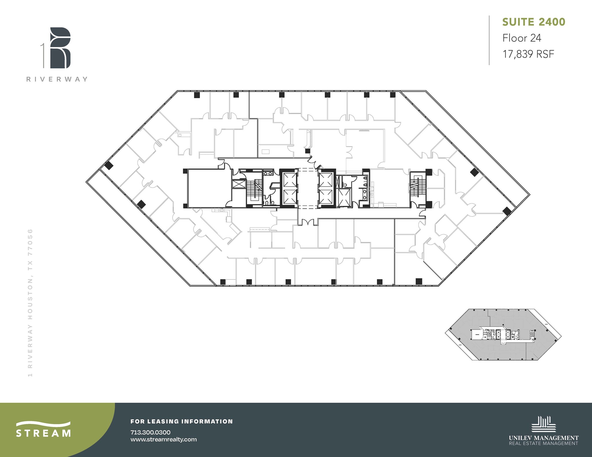 1 Riverway, Houston, TX à louer Plan d  tage- Image 1 de 1