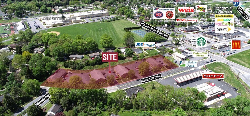 1513 Cedar Cliff Dr, Camp Hill, PA à louer - Aérien - Image 3 de 4