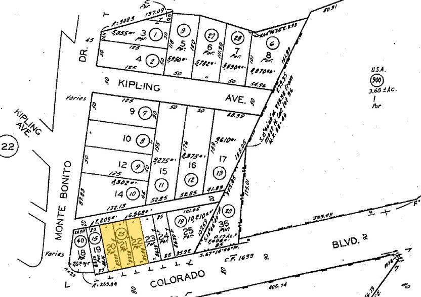 1053 Colorado Blvd, Los Angeles, CA for lease - Plat Map - Image 3 of 13
