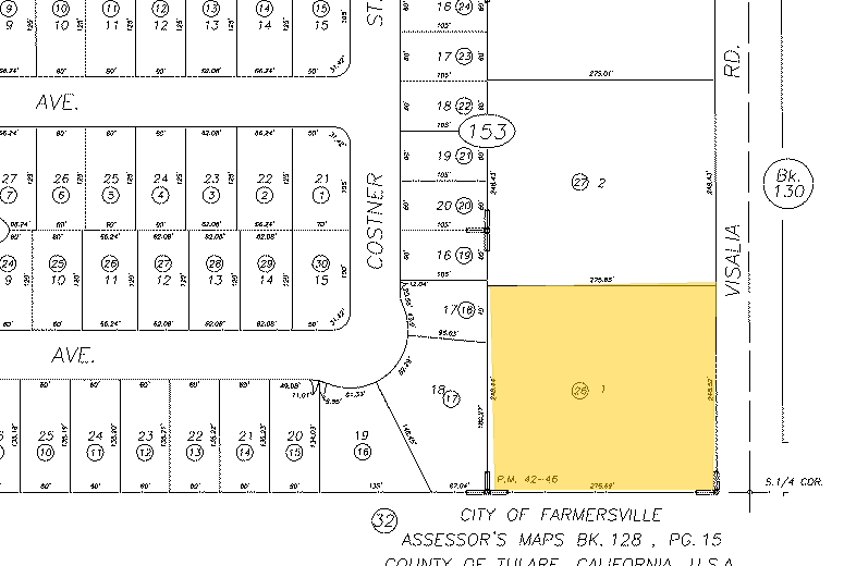 W Visalia Rd, Farmersville, CA à vendre - Plan cadastral - Image 1 de 5