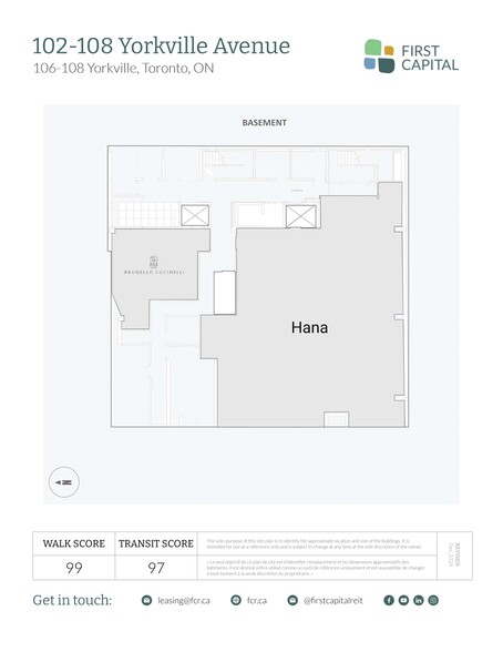 102-108 Yorkville Ave, Toronto, ON à louer - Plan de site - Image 3 de 3