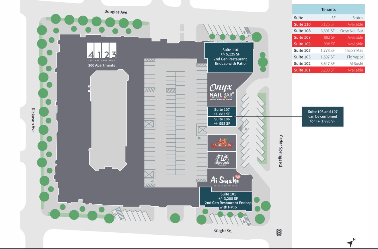 4123 Cedar Springs Rd, Dallas, TX à louer Plan de site- Image 1 de 2