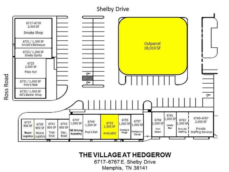 6717-6763 E Shelby Dr, Memphis, TN à louer - Photo du bâtiment - Image 3 de 4