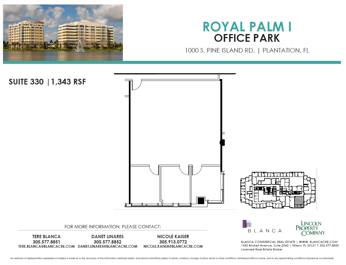 1000 S Pine Island Rd, Plantation, FL à louer Plan d’étage- Image 1 de 1