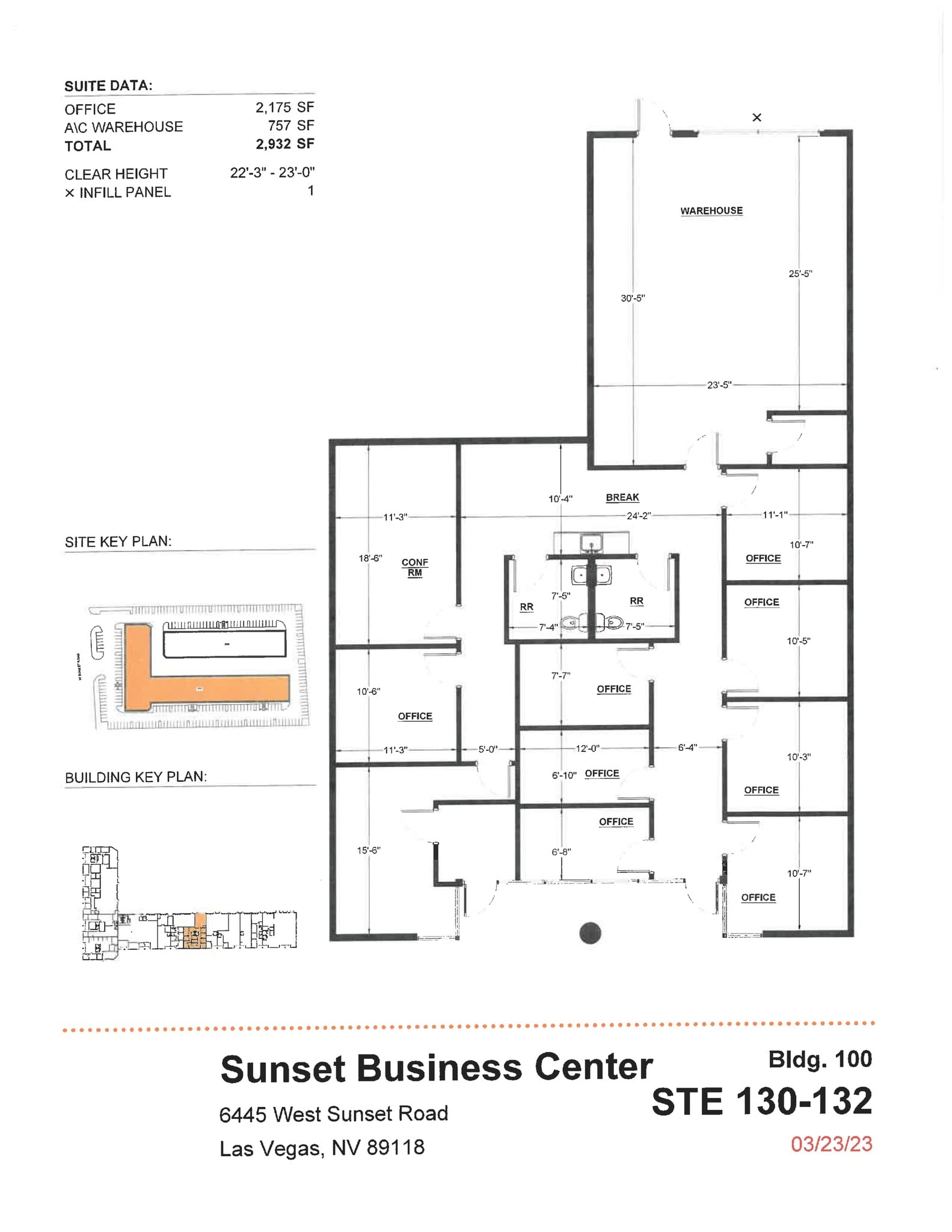 6445 W Sunset Rd, Las Vegas, NV à louer Plan de site- Image 1 de 11