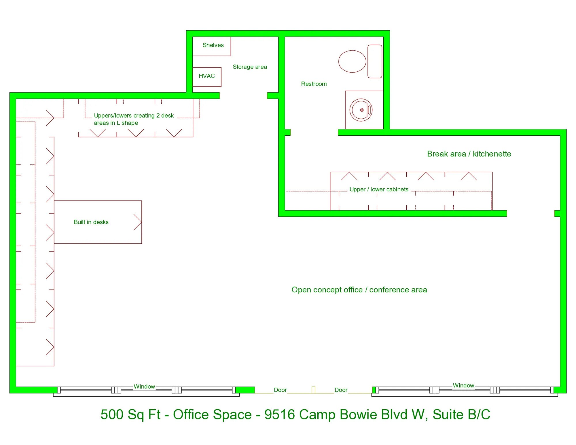 9516 W Camp Bowie, Fort Worth, TX à louer Plan d’étage- Image 1 de 1