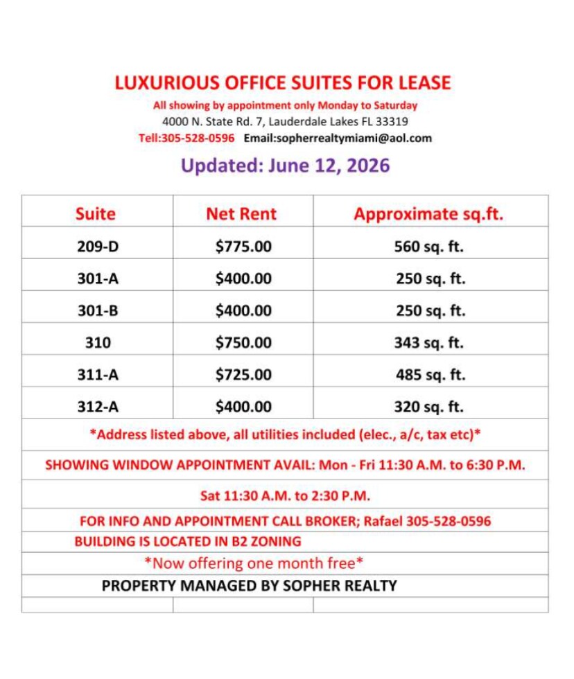 4000 N State Road 7, Lauderdale Lakes, FL à louer Photo intérieure- Image 1 de 2