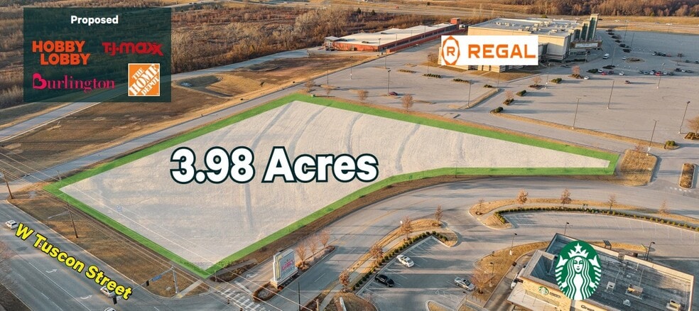 NEC of Aspen & W Tuscon St, Broken Arrow, OK for sale - Aerial - Image 2 of 3