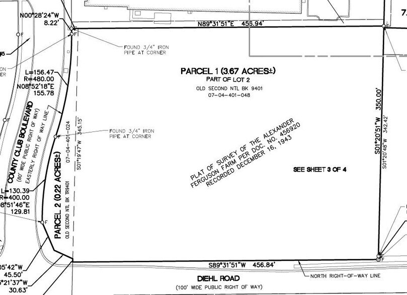 NE Corner of Diehl Rd & Country Club Blvd, Naperville, IL à vendre - Plan de site - Image 2 de 4