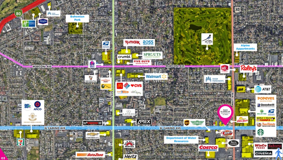 3423-3429 El Camino Ave, Sacramento, CA for lease - Building Photo - Image 3 of 12