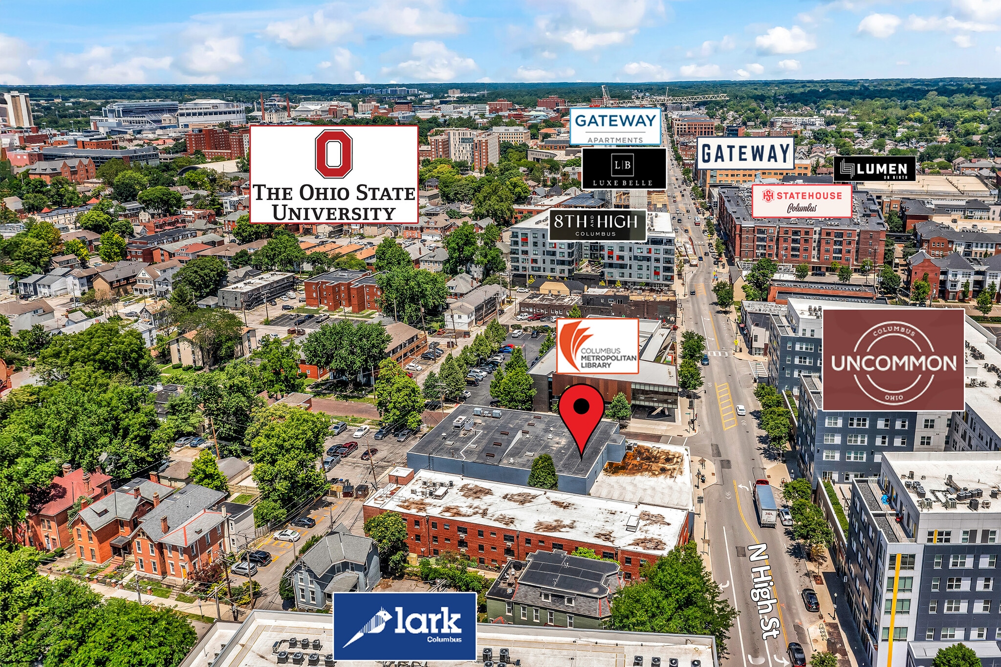 1393 N High St, Columbus, OH for sale Aerial- Image 1 of 10
