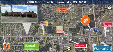 2906 Goodman Rd W, Horn Lake, MS - Aerial map view