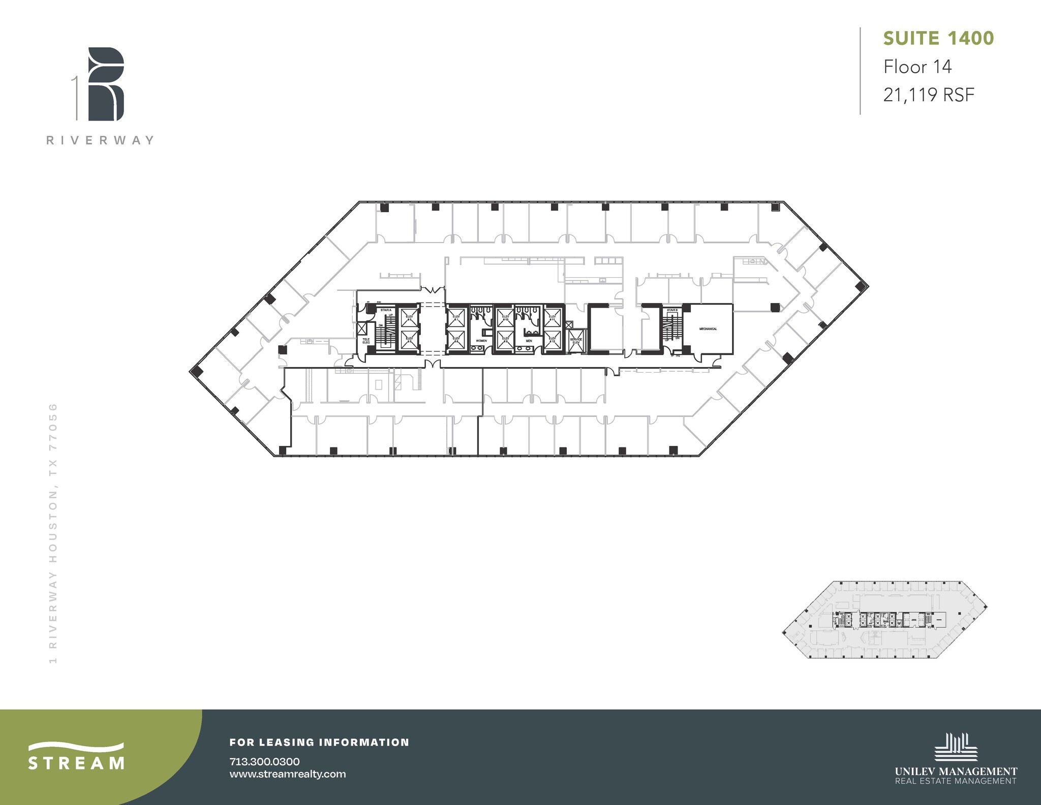 1 Riverway, Houston, TX à louer Plan d  tage- Image 1 de 1