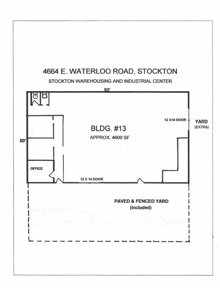 4664 E Waterloo Rd, Stockton, CA for lease - Floor Plan - Image 2 of 9
