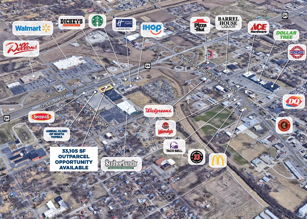 2240 NW Tyler St, Topeka, KS à louer Aérien- Image 1 de 2