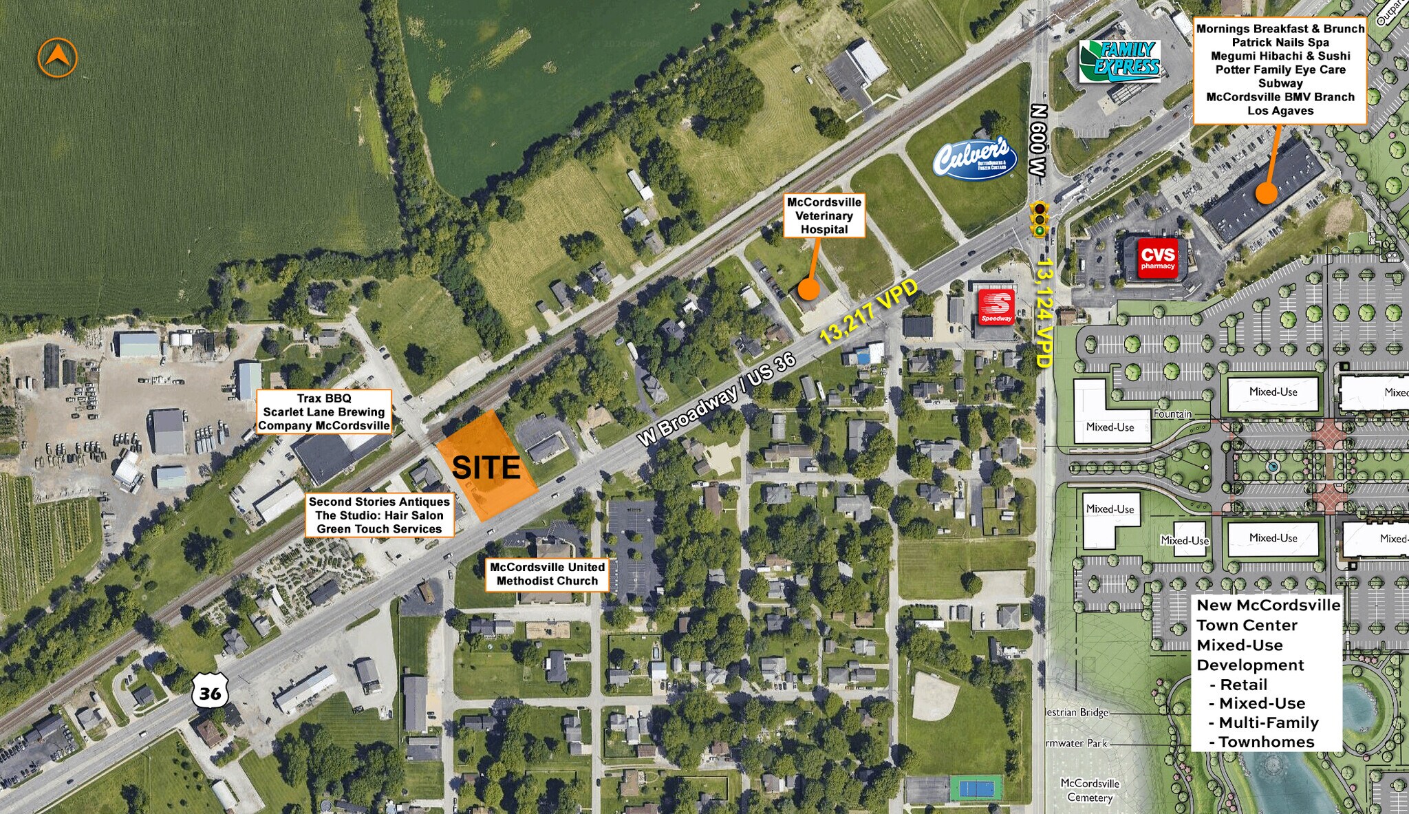 6270 W Broadway, McCordsville, IN for lease Aerial- Image 1 of 3