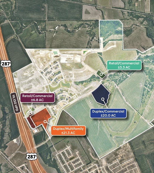 Hwy 287 & Dartmoor Dr, Waxahachie, TX for sale - Aerial - Image 2 of 6