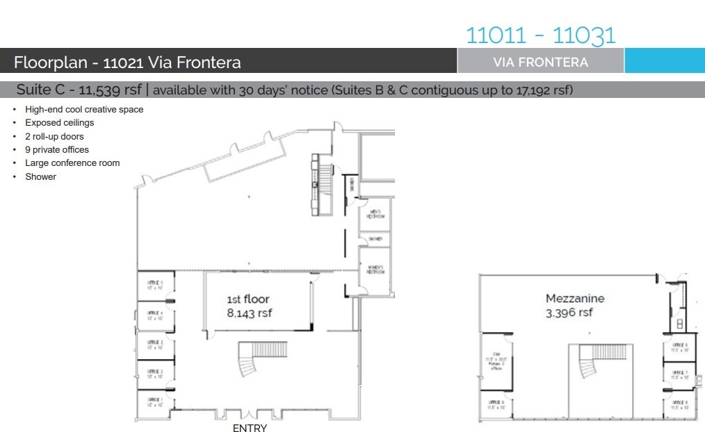 11021 Via Frontera, San Diego, CA for lease Floor Plan- Image 1 of 1