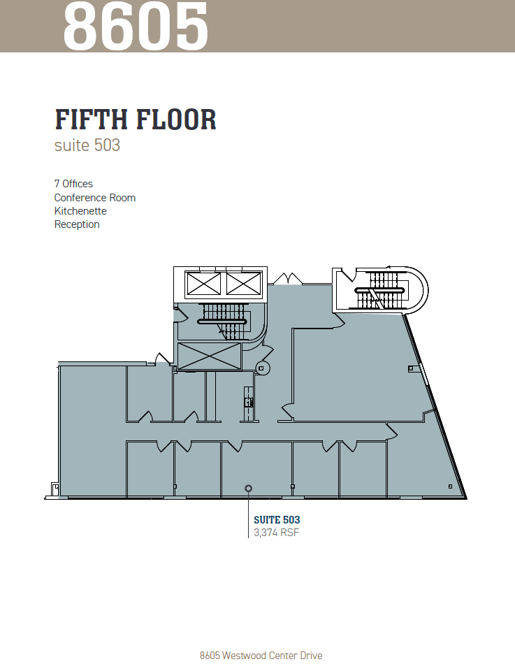 8605 Westwood Center Dr, Vienna, VA à louer Plan d’étage- Image 1 de 1