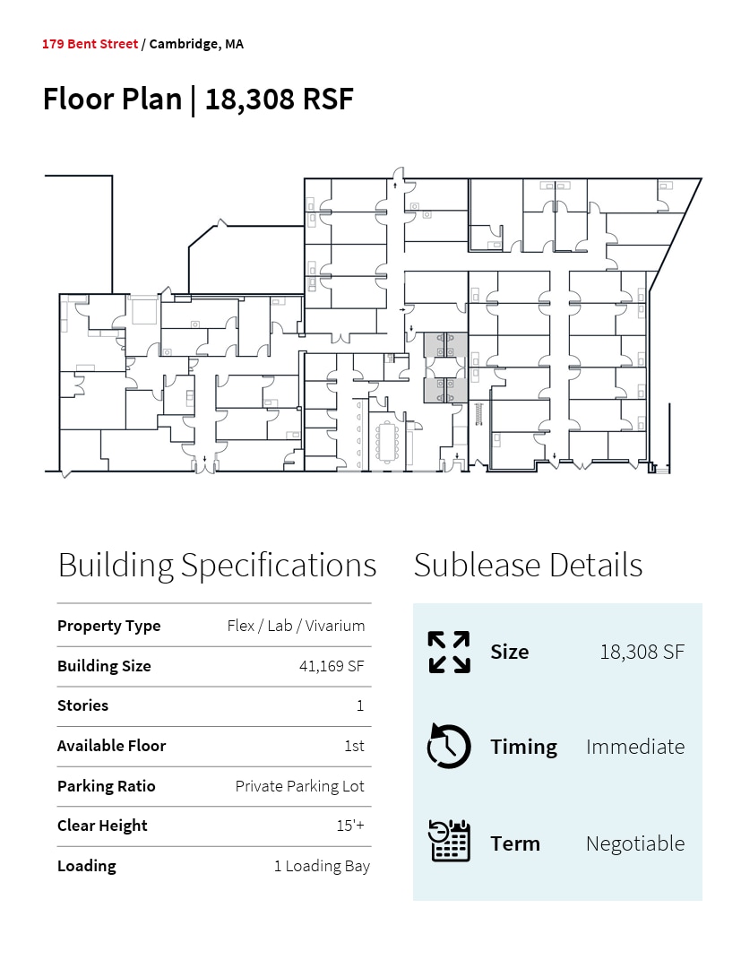 179 Bent St, Cambridge, MA à louer Plan d’étage- Image 1 de 1