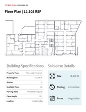 179 Bent St, Cambridge, MA à louer Plan d’étage- Image 1 de 1