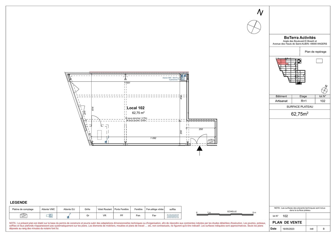 25 Boulevard Elisabeth Boselli, Angers, MEL 49100 - Unité 102 -  - Plan d’étage - Image 1 of 6