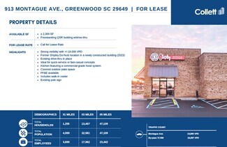Plus de détails pour 913 Montague Ave, Greenwood, SC - Commerce de détail à louer