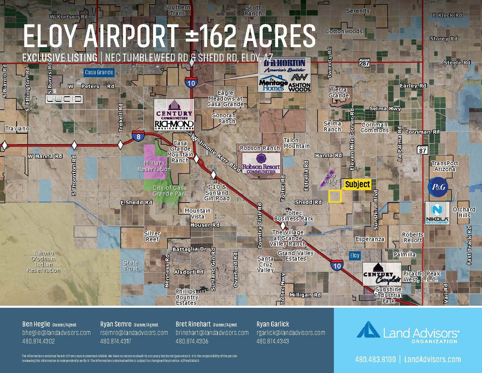 W SHEDD RD, Eloy, AZ for sale Aerial- Image 1 of 2